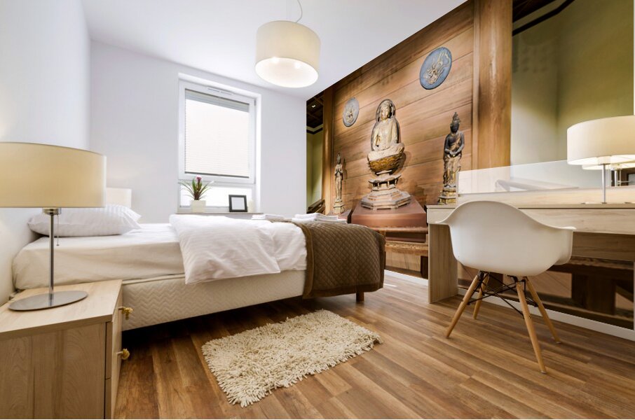 Buddha statue in the Asian Art Gallery Met Museum Mural print