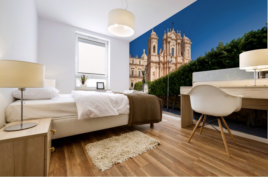 Noto Cathedral stands in the town square of Noto in Sicily Ital Mural print