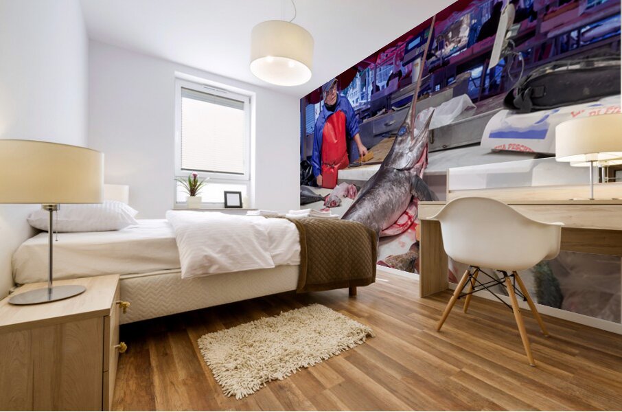Explore Catanias Piscaria market for seafood and local goods Mural print