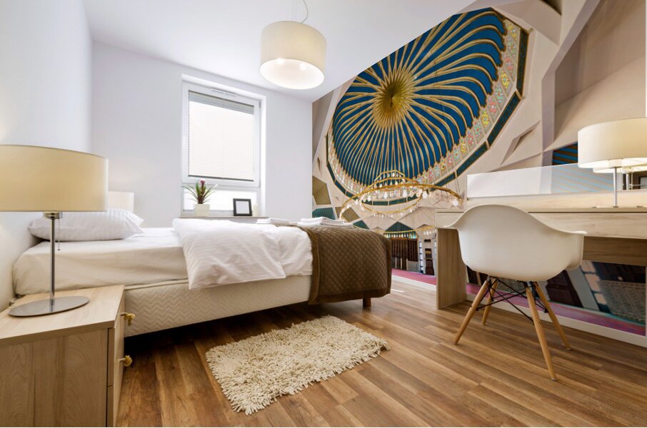 Visit to King Abdullah Mosque in Amman Jordan during daylight ho Mural print