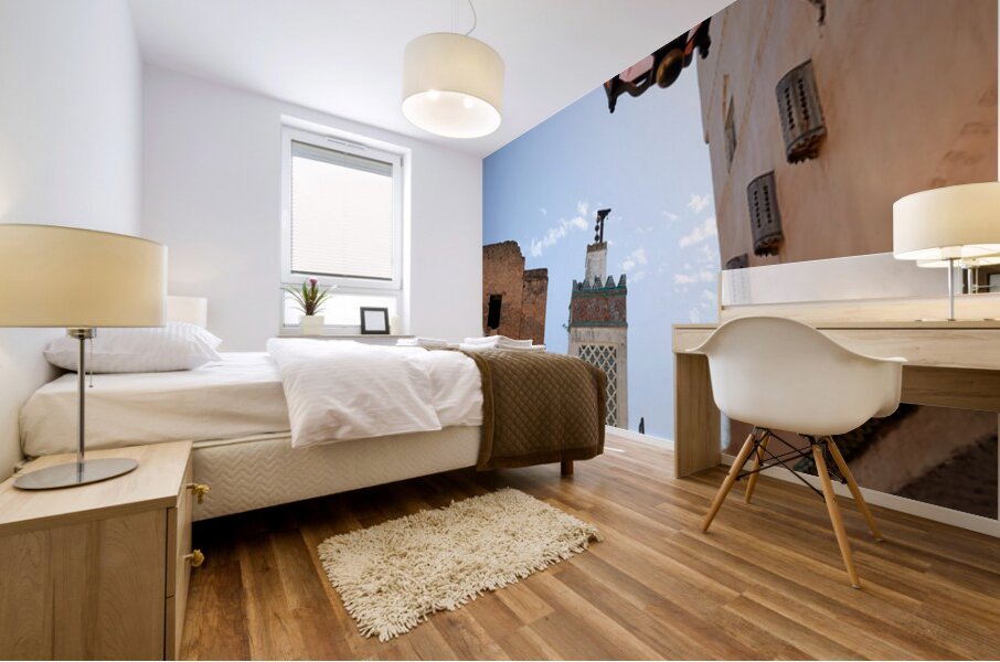 Narrow alleys in the Medina of Fez Morocco showcase daily life Mural print