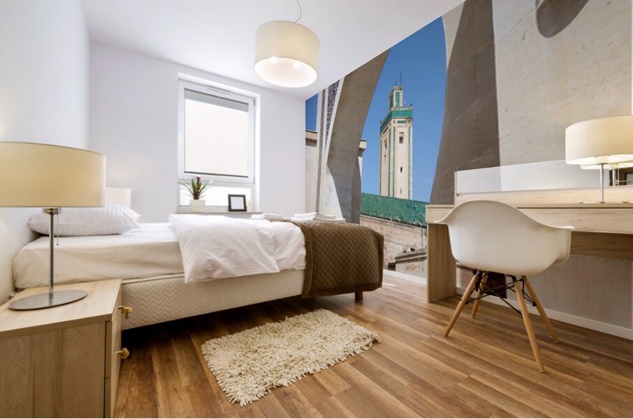 Exploring Bab Rcif gate in Fez Medina of Morocco Mural print