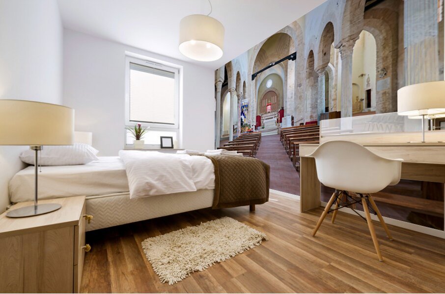 Interior view of the Norman Cathedral in Gerace Calabria Italy Mural print