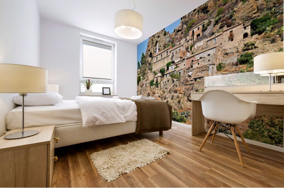 Exploring Pentedattilo the abandoned town in Calabria Italy Mural print