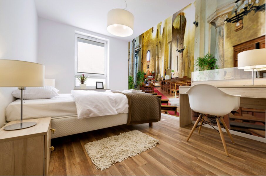 Exploring the interior of La Magione church in Palermo Sicily  Mural print