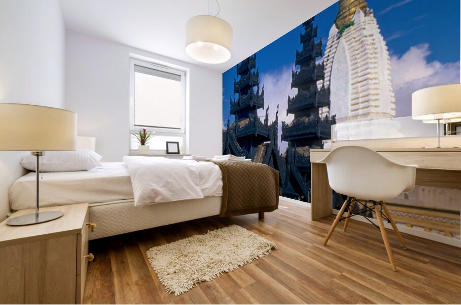 Visit to Shwezigon Paya in Bagan Myanmar on a clear day Mural print