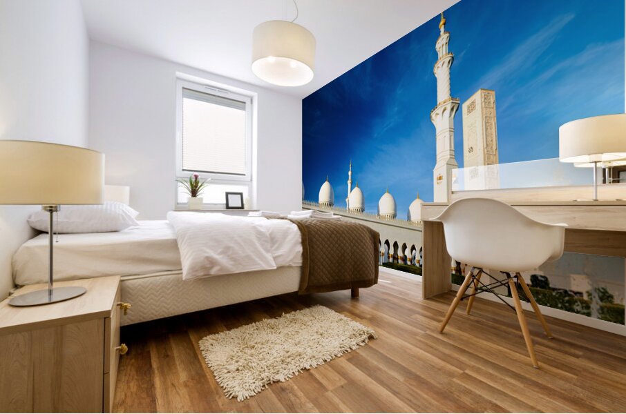 Visiting the sheikh zayed grand mosque in abu dhabi Mural print