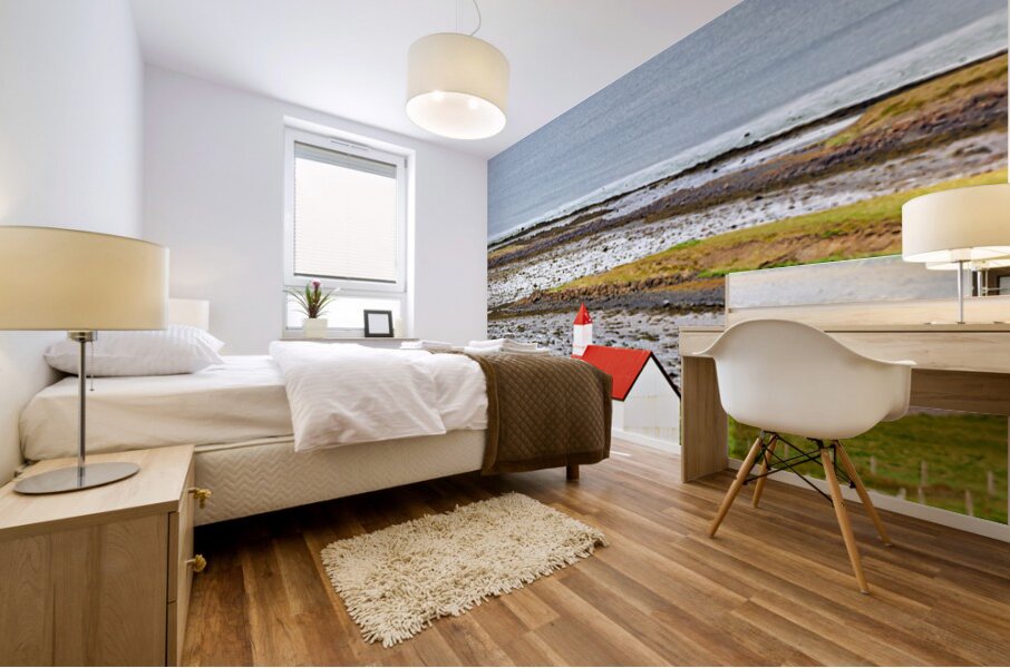 Church located in the western fjords of Iceland near the sea Mural print