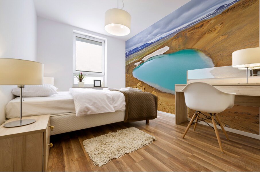 Krafla volcanic area with geothermal lake in Iceland Mural print