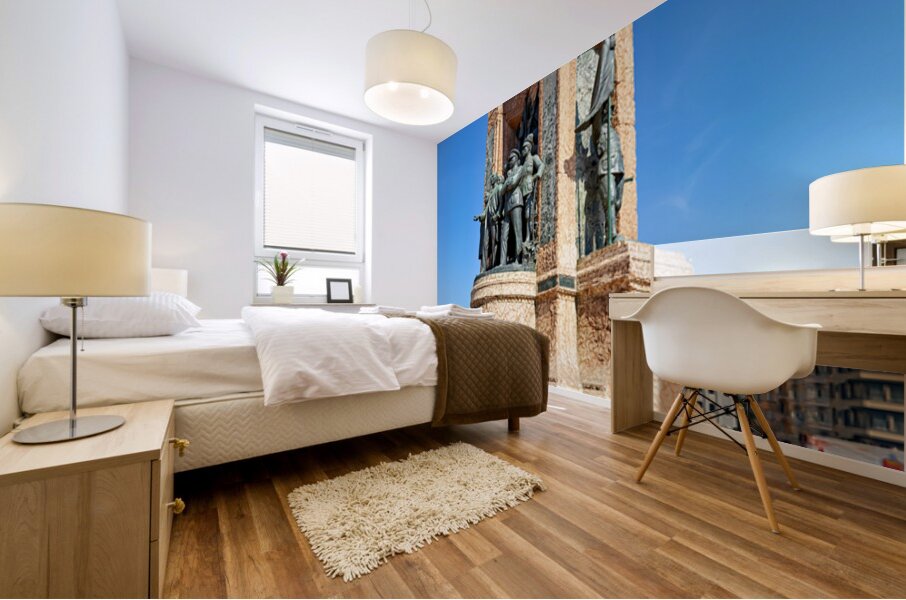 Republic monument at taksim square in istanbul turkey Mural print