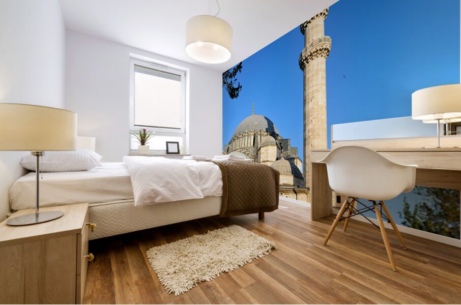 Suleymaniye Mosque in Istanbul under clear blue sky Mural print