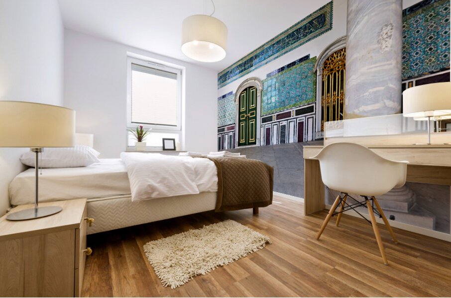 Exploring Topkapi Palace in Istanbul Turkey with ornate doors Mural print