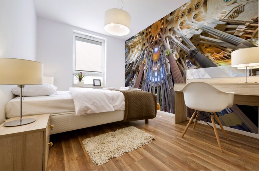 Inside Basílica de la Sagrada Família Barcelona Mural print