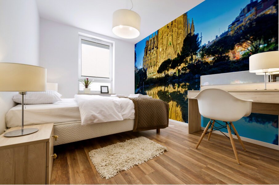 Visit to Basílica de la Sagrada Família in Barcelona Spain Mural print