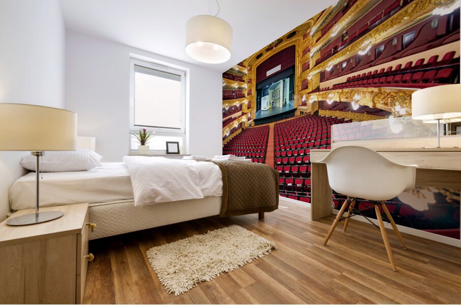 Gran Teatre del Liceu displays empty seats before a performance Mural print