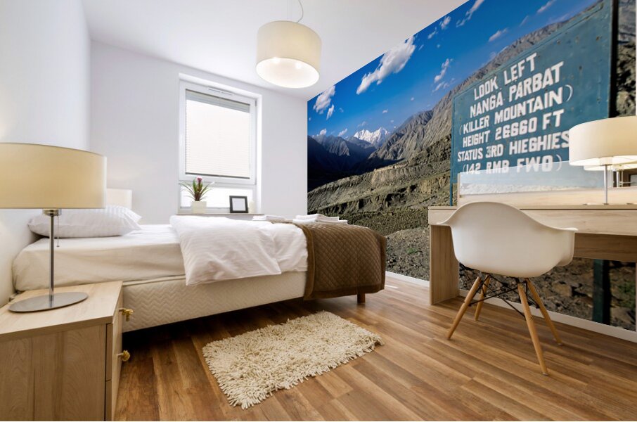 View of Nanga Parbat Peak in the Karakoram range Pakistan Mural print