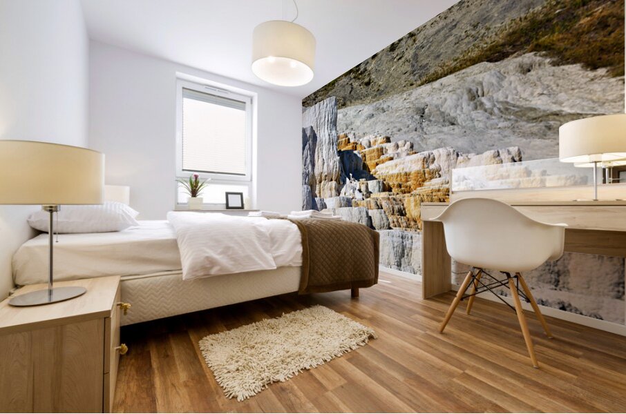 View of Devils Thumb in Yellowstone National Park at midday Mural print