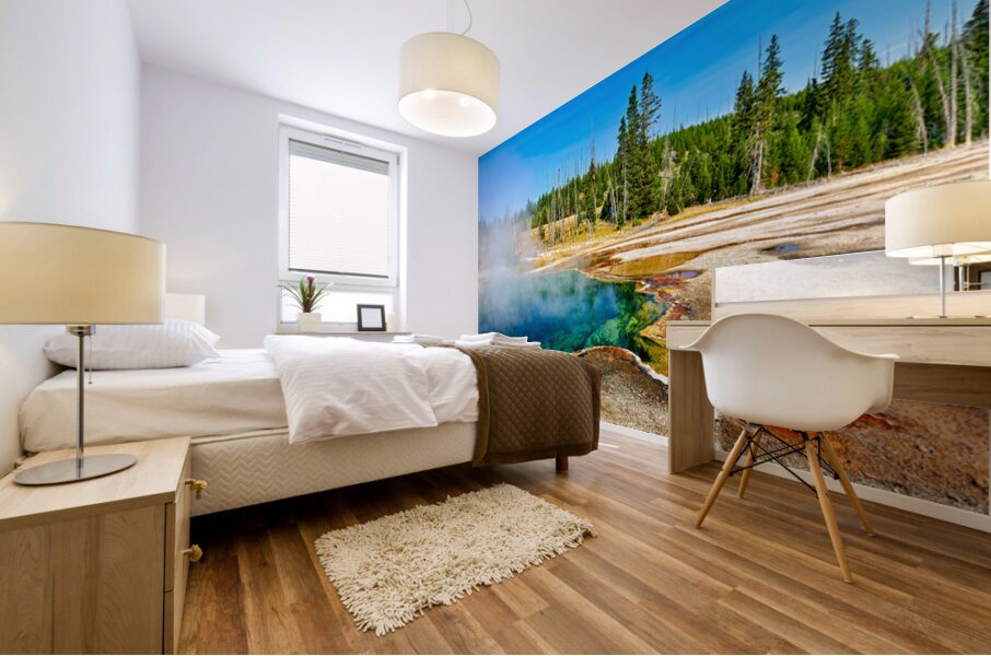 Visit abyss pool at yellowstone national park in usa Mural print