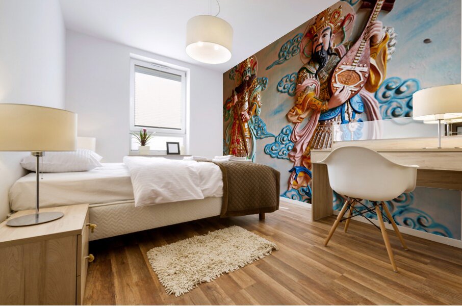 Art of Vietnamese gods in Ho Chi Minh City Mural print