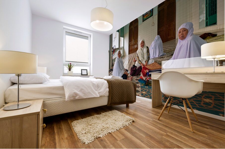 Women in traditional dress in Ho Chi Minh City Vietnam Mural print