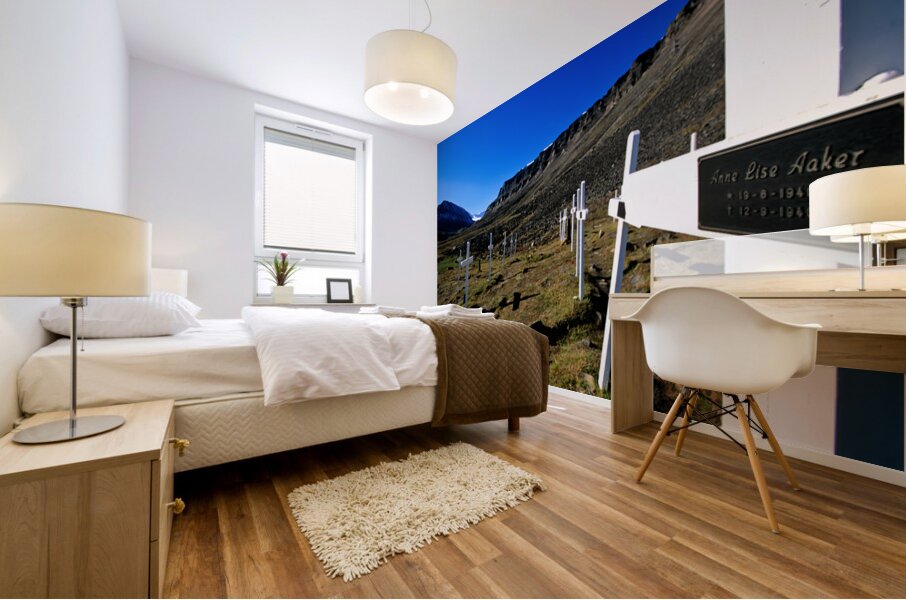 Memorial site in Longyearbyen Svalbard Archipelago Norway Mural print