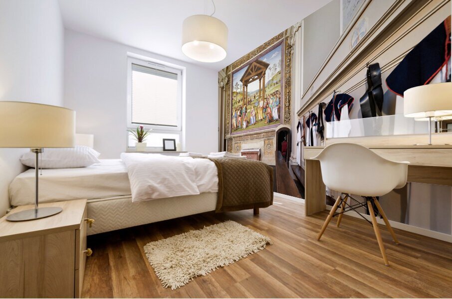 Città della Pieve Umbria Italy. Santa Maria dei Bianchi church. Adoration of the Magi fresco by Perugino Mural print