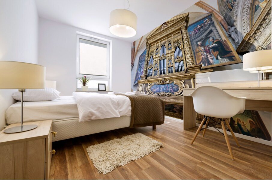 Verona Veneto Italy. Verona Cathedral Duomo di Verona. The organ Mural print