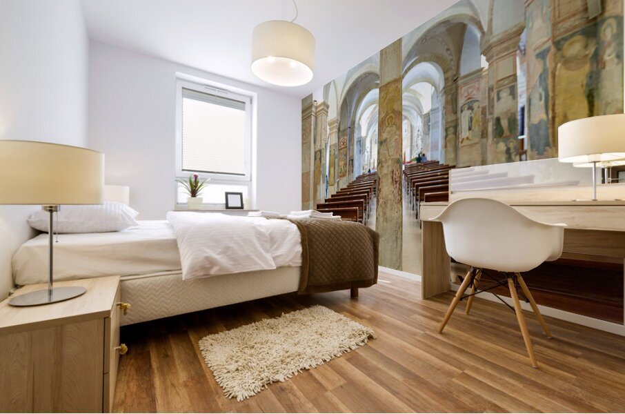 Verona Veneto Italy. San Fermo Maggiore Church. Frescoes in the crypt Mural print