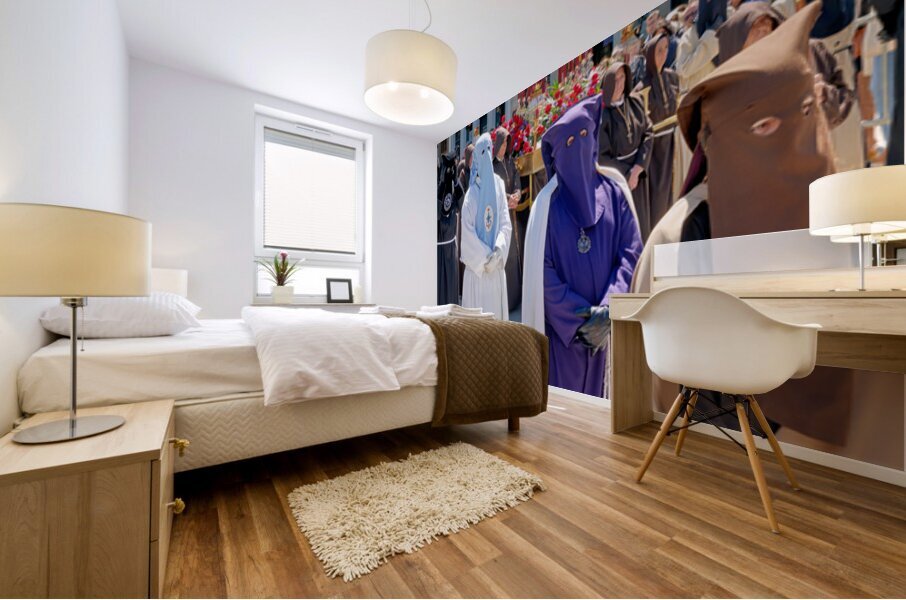 Zaragoza. Saragossa. Aragon. Spain.  Processions of the Easter Holy Week Mural print