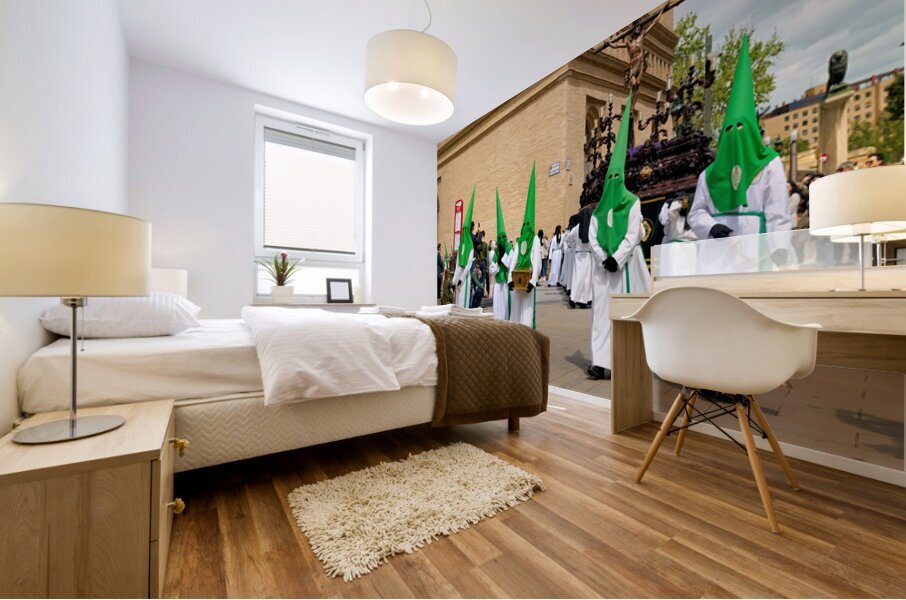 Zaragoza. Saragossa. Aragon. Spain.  Processions of the Easter Holy Week Mural print