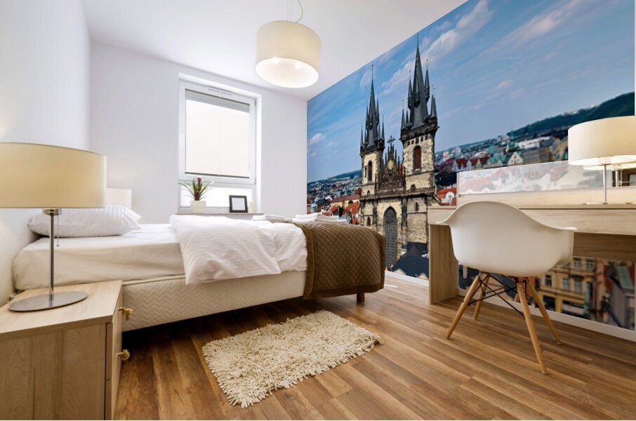 Prague Old Town Square Church of Our Lady before Týn. Mural print