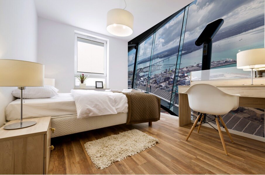 View of Auckland city and financial district from the Sky Tower Mural print