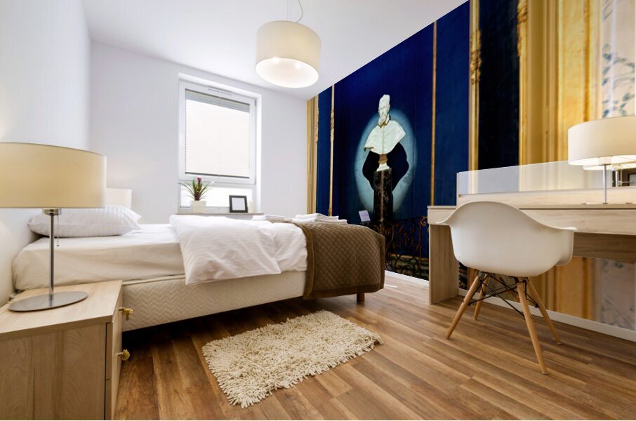 Doria Pamphilj Gallery in Rome features Pope Innocent X statue Mural print