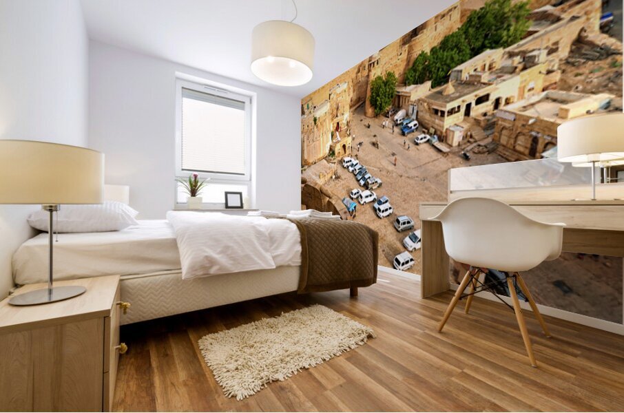 Walls of Jaisalmer at sunset in Rajasthan India capture the town Mural print