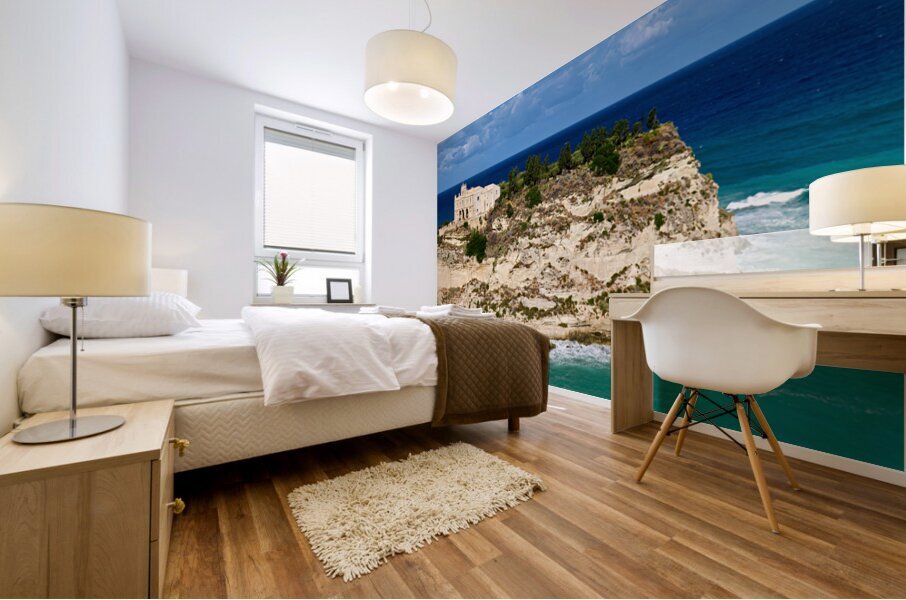 View of Santa Maria dellIsola Monastery in Tropea Calabria Ital Mural print
