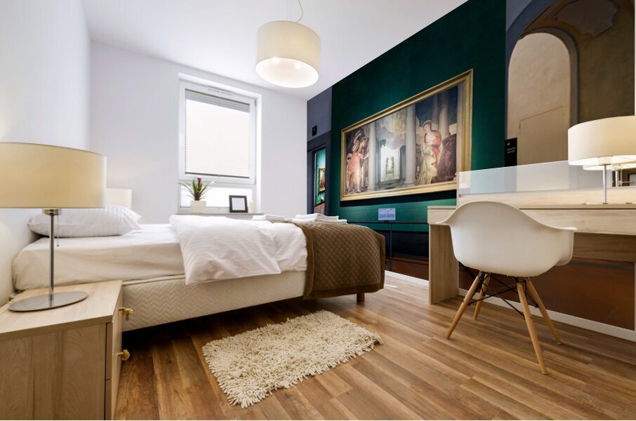 Artwork display in Uffizi Gallery featuring Veroneses Annunciat Mural print