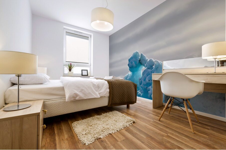 Icebergs float in Jokulsarlon lagoon Iceland by day Mural print