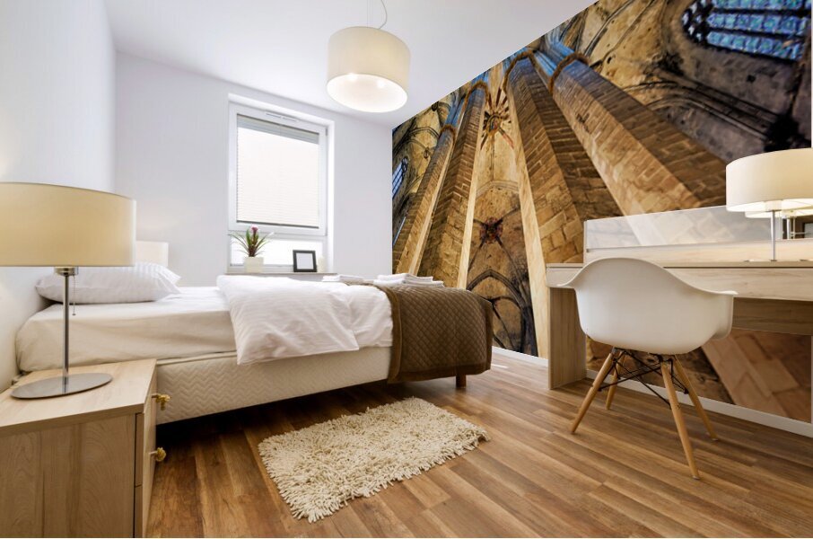 Visit to Santa Maria del Mar in Barcelona Spain Mural print