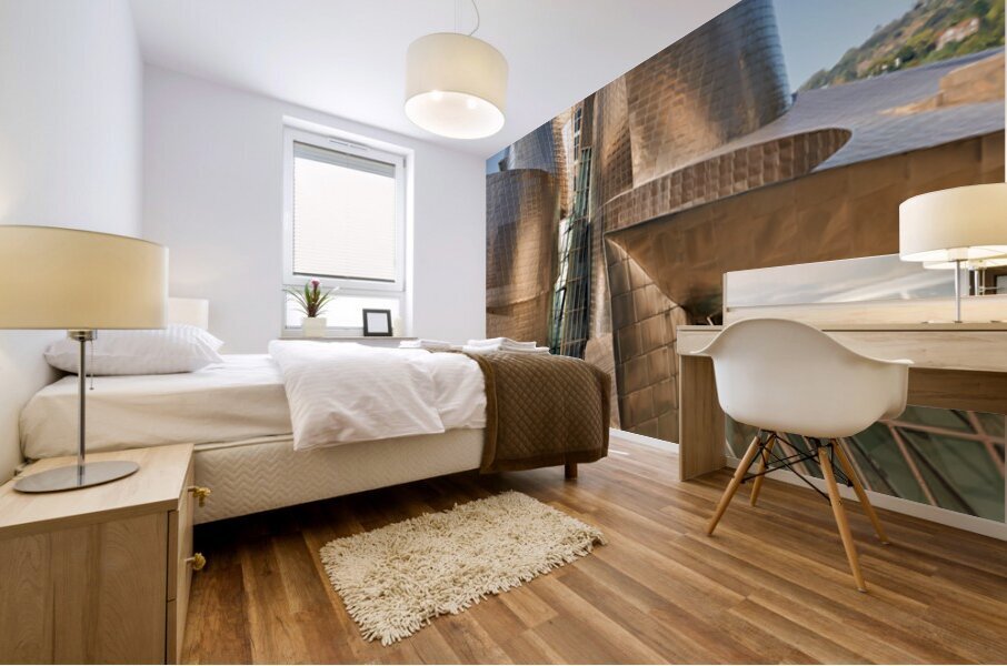 Exploring the design of the Guggenheim Museum in Bilbao Spain Mural print