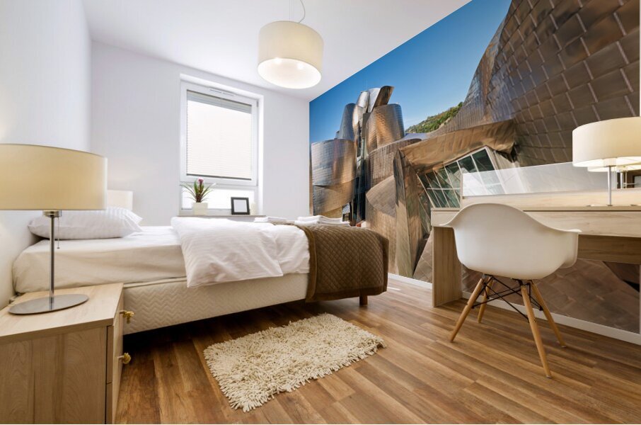 Exploration of the guggenheim museum in bilbao spain Mural print