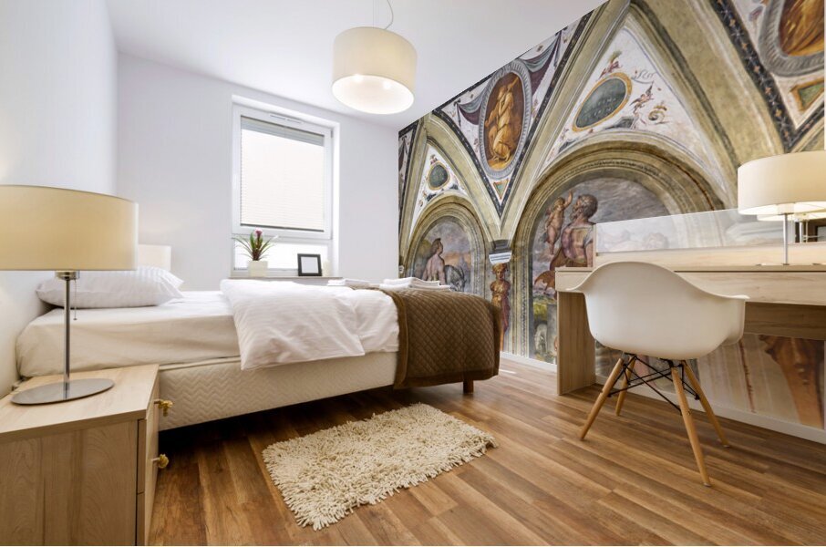 Frescoes by vasari in the diocesan museum of cortona italy Mural print