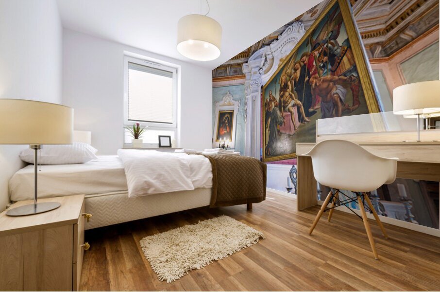 Paintings by Luca Signorelli in San Niccolo church in Cortona Mural print