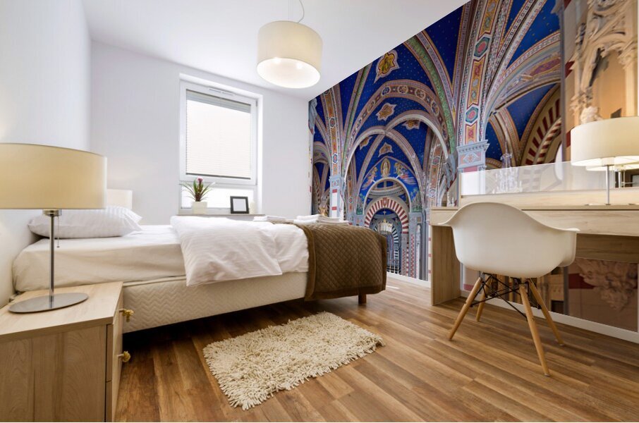 Basilica Santa Margherita interior in Cortona Italy Mural print