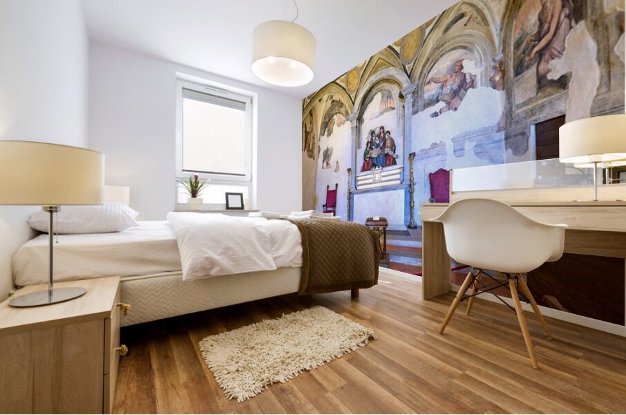 Frescoes by vasari in diocesan museum of cortona italy Mural print