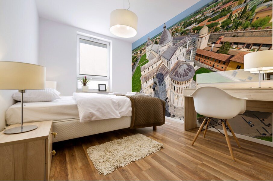 View of Piazza dei Miracoli in Pisa with the Leaning Tower Mural print