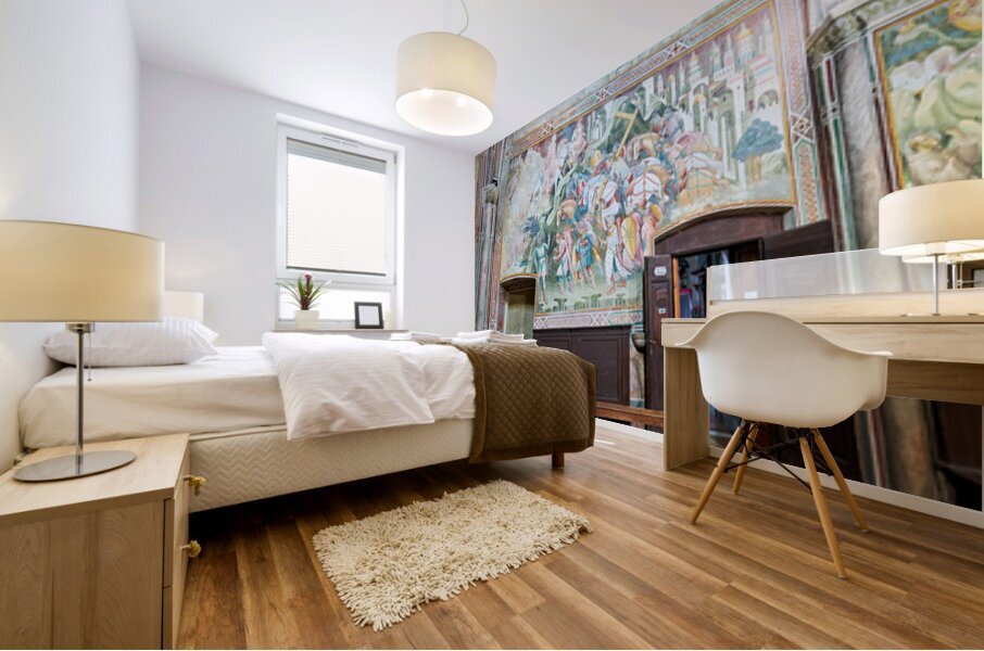 Frescos in chapel of daily cross in church of san francesco Mural print