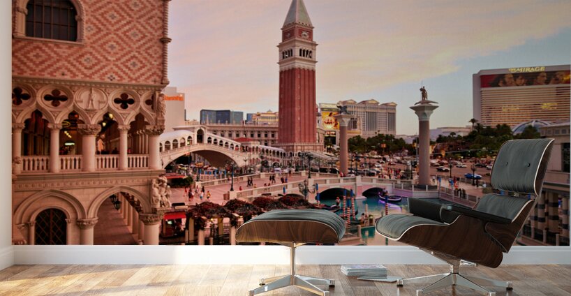 Venetian Hotel at Sunset. Las Vegas Nevada USA Wall Murals