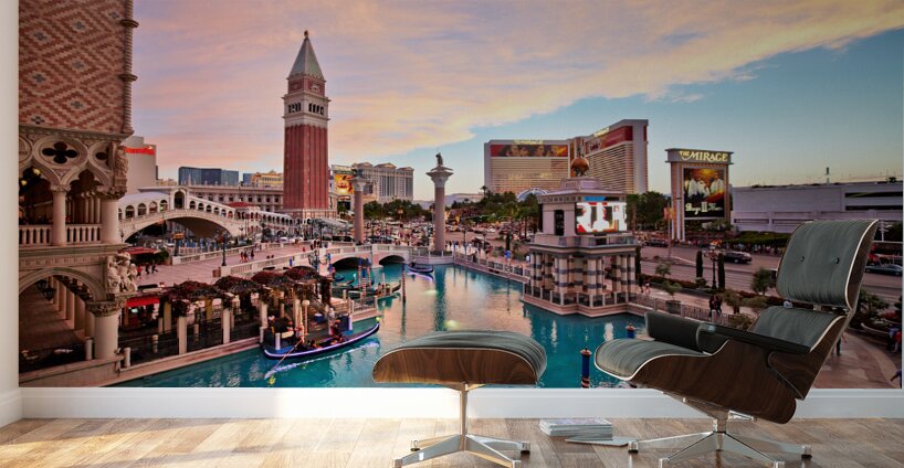 Venetian Hotel at Sunset. Las Vegas Nevada USA Wall Murals