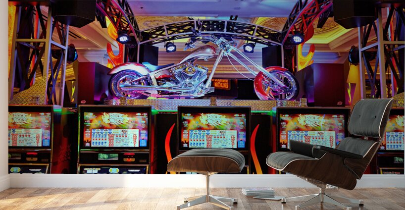 Slot Machines at Venetian Hotel Casino. Las Vegas Nevada USA Wall Murals