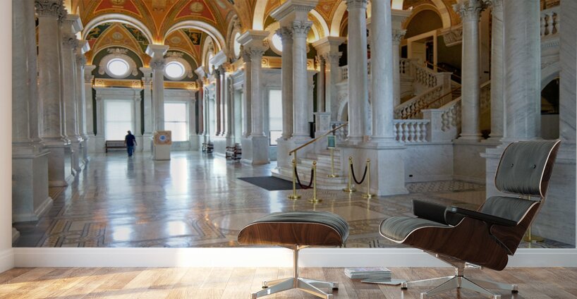 Inside the Library of Congress. Washington D.C. Wall Murals